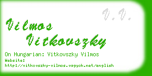 vilmos vitkovszky business card